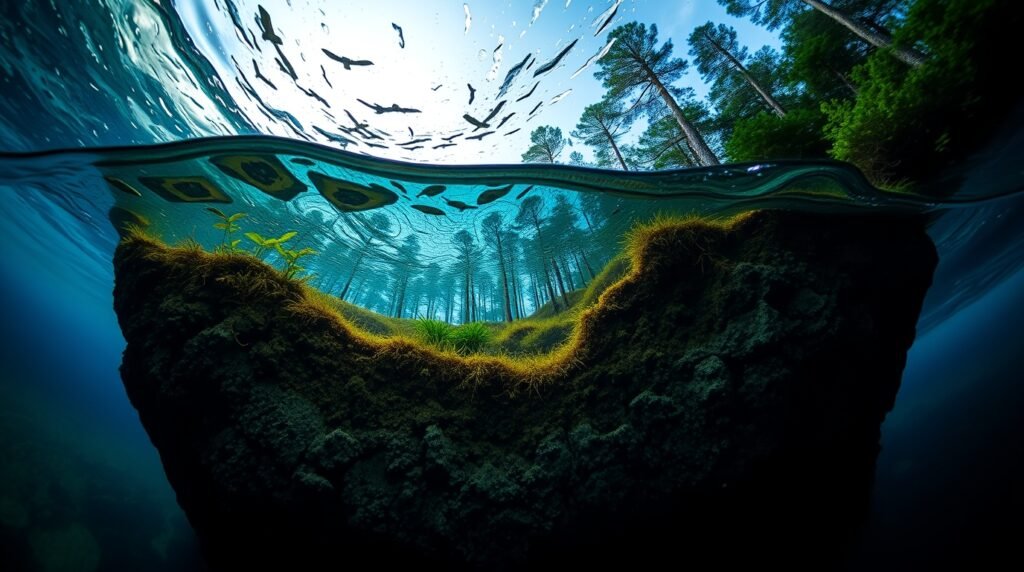 An underwater transition zone between shore and ocean